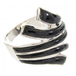 Southwestern Onyx Silver Ring Size 5-3/4 PX36393