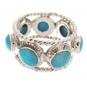 Sterling Silver Turquoise Southwestern Ring Size 6-3/4 PS61434