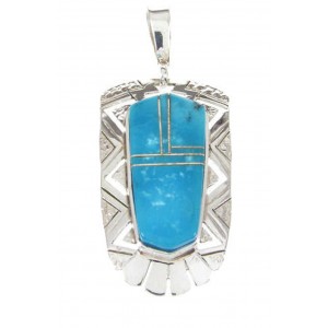 Turquoise Sterling Silver Southwest Pendant PS60787