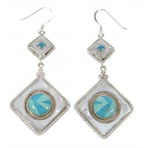 Sterling Silver Turquoise Mother of Pearl Earrings PS62151