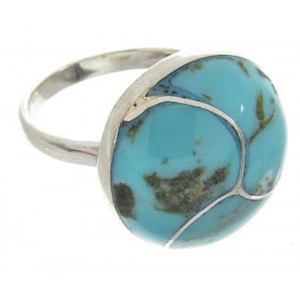 Silver And Turquoise Southwest Jewelry Ring Size 5-1/4 YS63383