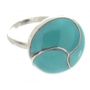Sterling Silver Southwest Turquoise Jewelry Ring Size 8-1/2 YS63415