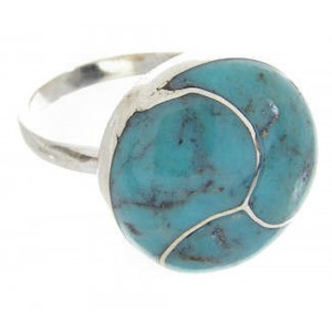 Southwest Sterling Silver Turquoise Jewelry Ring Size 6-1/2 YS63427