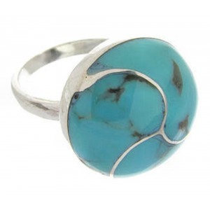 Southwest Silver And Turquoise Jewelry Ring Size 5-1/2 YS63431