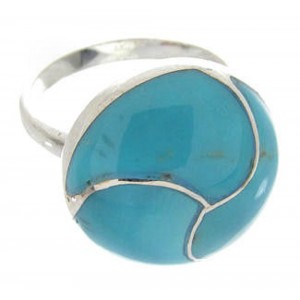 Southwestern Sterling Silver Turquoise Ring Size 6-1/4 YS63487