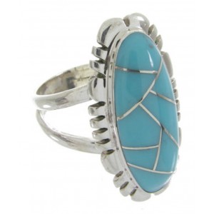 Silver Turquoise Ring Southwest Jewelry Size 8-3/4 IS61693