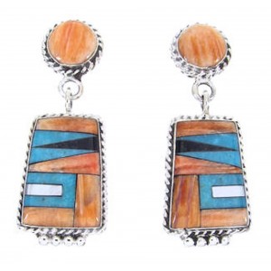 Post Dangle Sterling Silver Multicolor Earrings JW63168