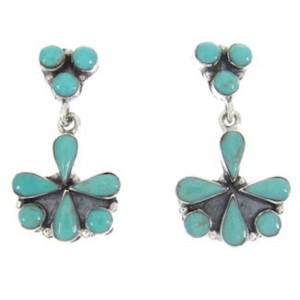 Genuine Sterling Silver Southwestern Turquoise Earrings BW62568