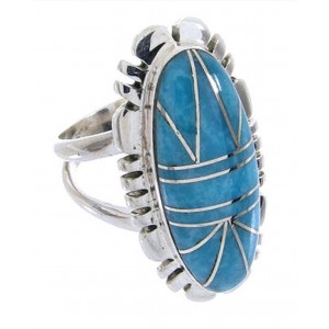 Sterling Silver Turquoise Jewelry Ring Size 4-3/4 JW63453