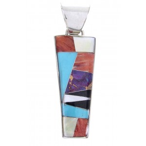 Southwest Multicolor Inlay Slide Pendant YS63585