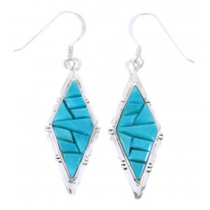 Silver Turquoise Hook Earrings Jewelry JW66478