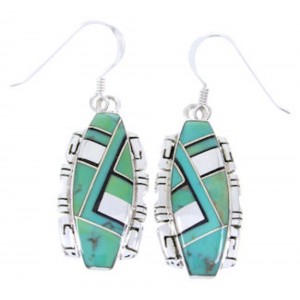 Turquoise Silver Jet Jewelry Hook Earrings JW67152