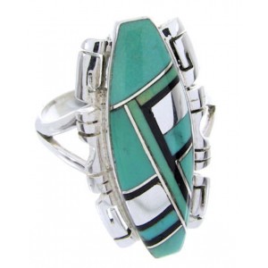 Turquoise Jet Inlay Southwest Jewelry Ring Size 4-3/4 BW66615