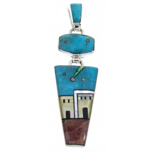 Multicolor Native American Village Design Jewelry Pendant YS67098