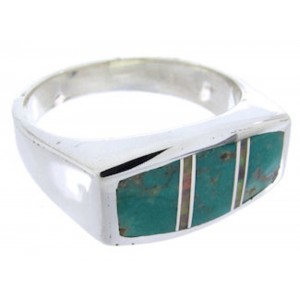 Southwestern Turquoise Opal Sterling Silver Ring Size 6-3/4 IS68075