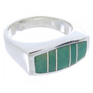 Southwest Sterling Silver Turquoise Jewelry Ring Size 7-1/2 IS68208