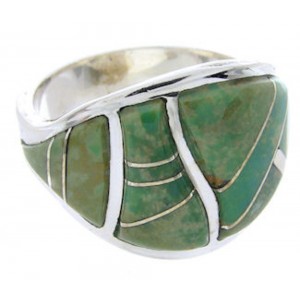 Turquoise Southwest Sterling Silver Ring Size 8-1/2 YX87509