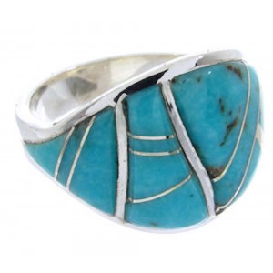 Silver Turquoise Southwest Ring Size 8-1/2 YS68780