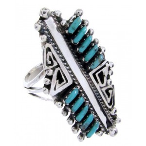 Sterling Silver Turquoise Southwestern Needlepoint Ring Size 7 BW68013