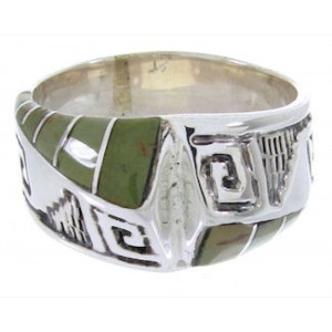 Southwest Silver Turquoise Inlay Jewelry Ring Size 6-1/4 BW68309 