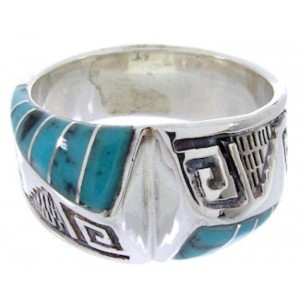 Silver Southwestern Turquoise Jewelry Ring Size 5-1/2 BW68353 