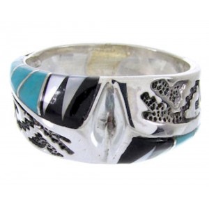 Southwest Sterling Silver Multicolor Ring Size 6-1/4 YS68232 