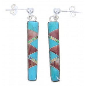 Multicolor Inlay Whiterock Wild Fire Post Dangle Earrings YS68537