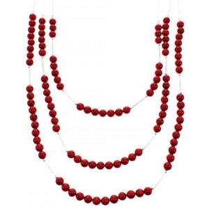 Coral Bead Jewelry Liquid Silver 3-Strand Necklace BW69195