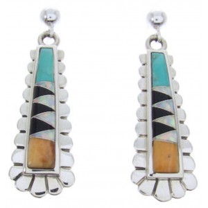 Multicolor Oyster Shell Jewelry Silver Post Dangle Earrings AW69822