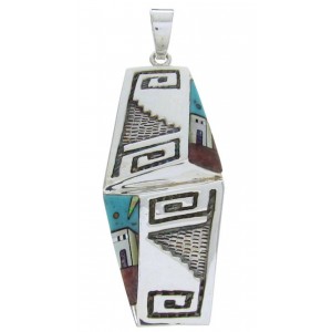 Multicolor Native American Village Design Jewelry Pendant YS69784 