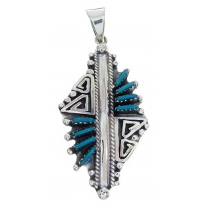 Southwest Silver Overlay Turquoise Jewelry Needlepoint Pendant BW69947