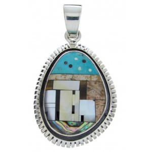 Sterling Silver Multicolor Native American Design Pendant YS69961 