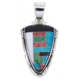 Multicolor Turquoise Sterling Silver Jewelry Slide Pendant AW70013