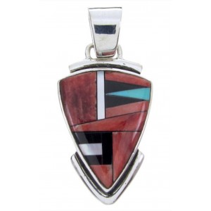 Red Oyster Shell Multicolor Sterling Silver Slide Pendant AW69906