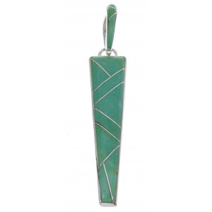 Turquoise Southwest Inlay Sterling Silver Jewelry Pendant AW70467