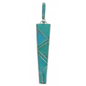 Genuine Sterling Silver And Turquoise Southwest Pendant AW70471