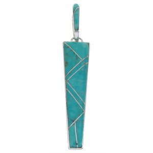 Sterling Silver Turquoise Southwest Inlay Pendant AW70479