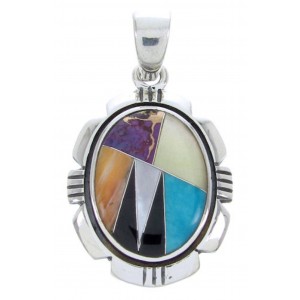 Silver Southwestern Multicolor Turquoise Jewelry Pendant AW70108