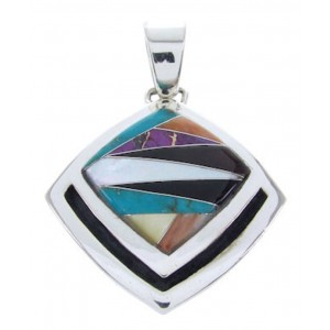 Turquoise Southwestern Multicolor Silver Jewelry Pendant AW70100 