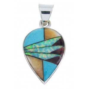 Southwest Opal And Turquoise Multicolor Jewelry Inlay Pendant AW70060