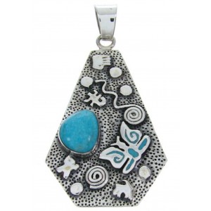 Southwest Turquoise Hand And Butterfly Silver Jewelry Pendant YS70200 