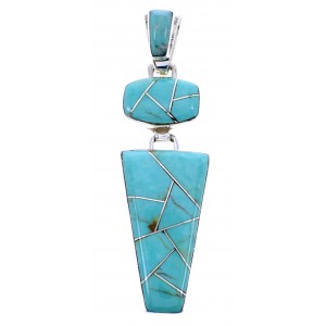 Turquoise Inlay Southwest Slide Pendant BW70943