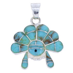 Turquoise Jet Chief Headdress Slide Pendant YS70809