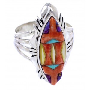 Southwestern Multicolor Oyster Shell Ring Size 8-1/2 Jewelry AW70799