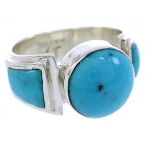 Silver Southwest Turquoise Jewelry Ring Size 8-1/4 BW71126 