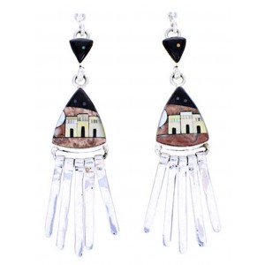 Multicolor Native American Pueblo Or Village Design Earrings YS71378