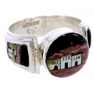 Multicolor Native American Village Design Ring Size 6-1/4 AW71473