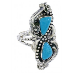 Turquoise Sterling Silver Southwestern Ring Size 6-3/4 PS72166