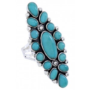 Southwest Jewelry Sterling Silver Turquoise Ring Size 6-3/4 DW72471