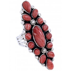 Red Oyster Shell Jewelry Large Statement Ring Size 7-3/4 BW72063